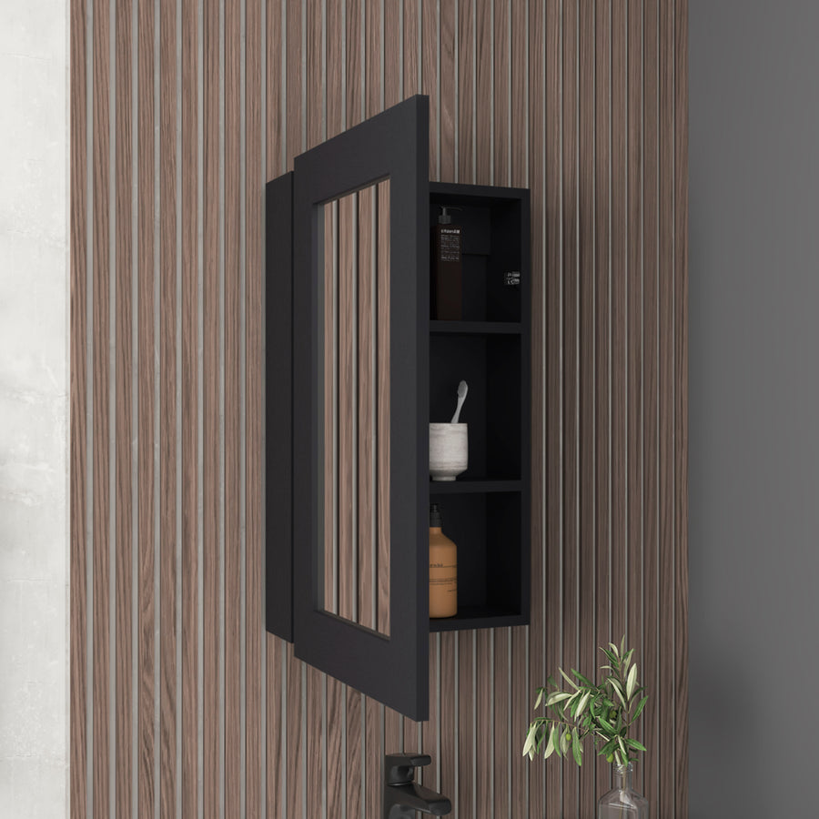 Armario de baño de pared Juno de 39 cm, wengué