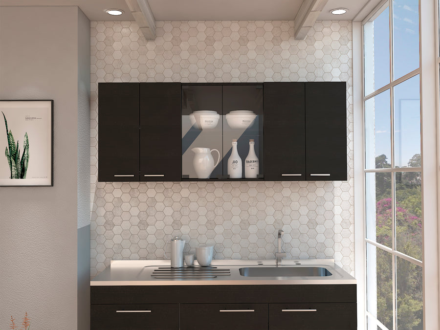 Mueble alto de cocina de 150 cm, wengué