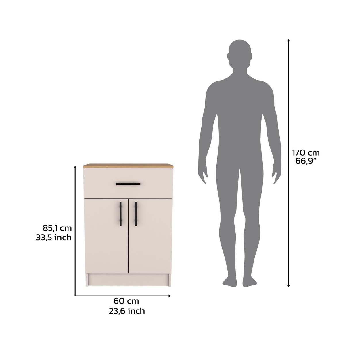 TUHOME CONCEPT Despensa de cocina Mayorca de 60 cm
