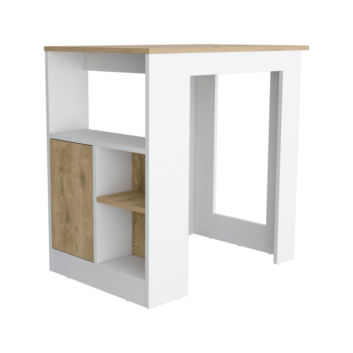 TUHOME CONCEPT Isla de cocina Stirling de 92 cm con 1 puerta, blanco y macadamia