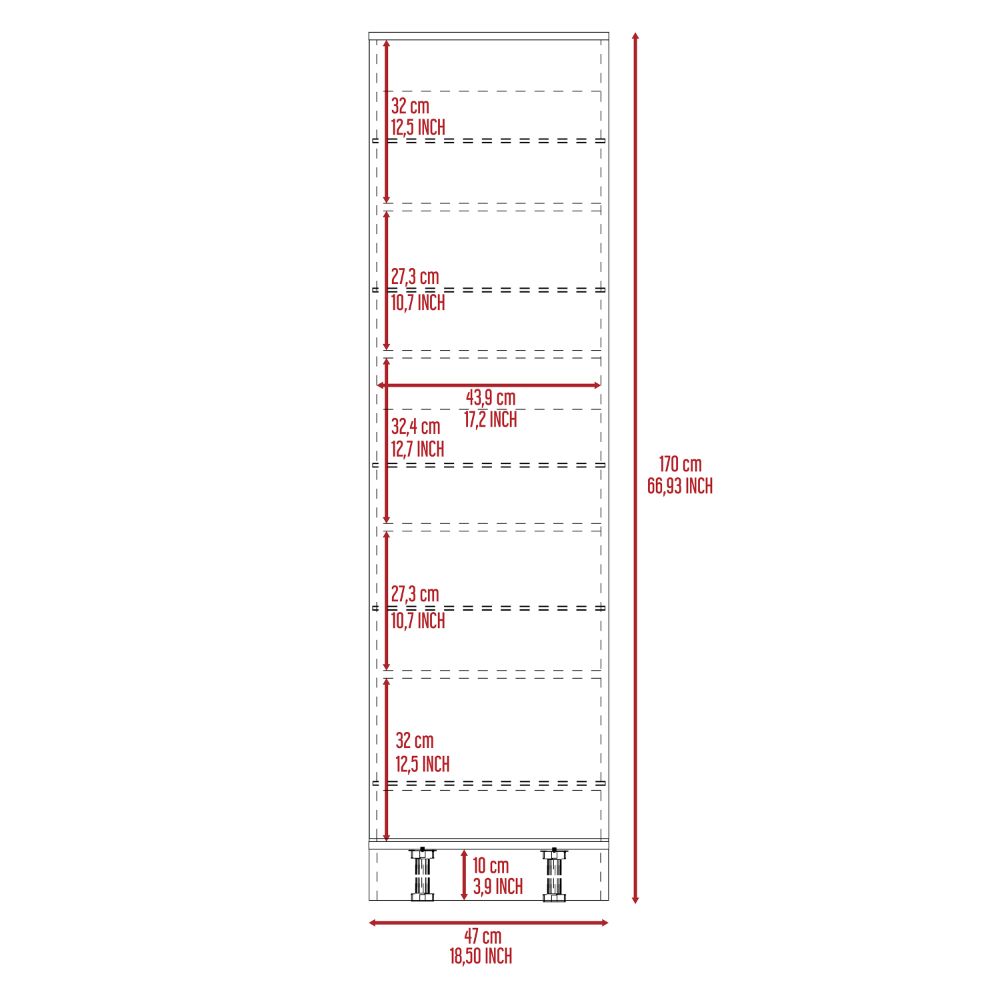 TUHOME CONCEPT Zapatero Leto de 170 cm, blanco