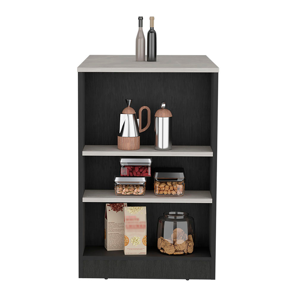 Isla de cocina Portree de 92 cm, wengué y blanco Ibiza, foto 6 – TUHOME