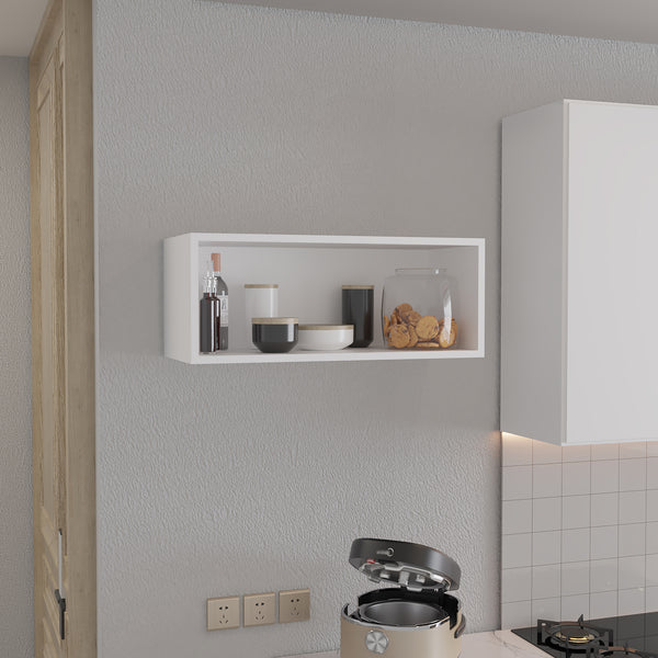 TUHOME Gabinete de Pared Hard Rock en Melamina con Almacenamiento Abierto
