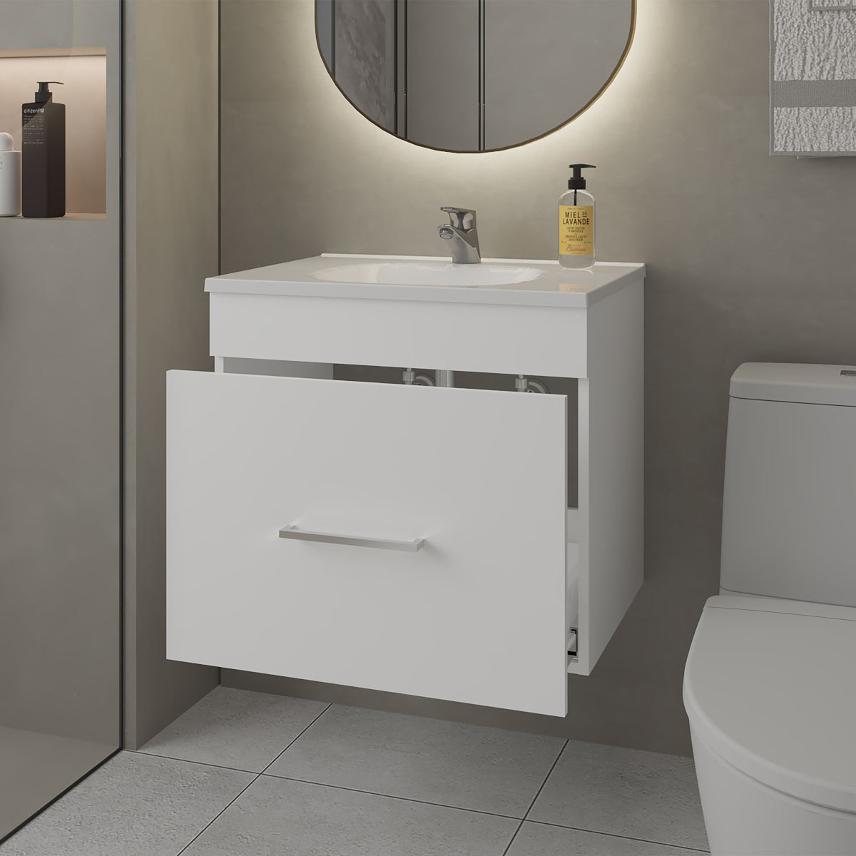 TUHOME CONCEPT Mueble de baño Hatta de 59 cm con lavabo, blanco