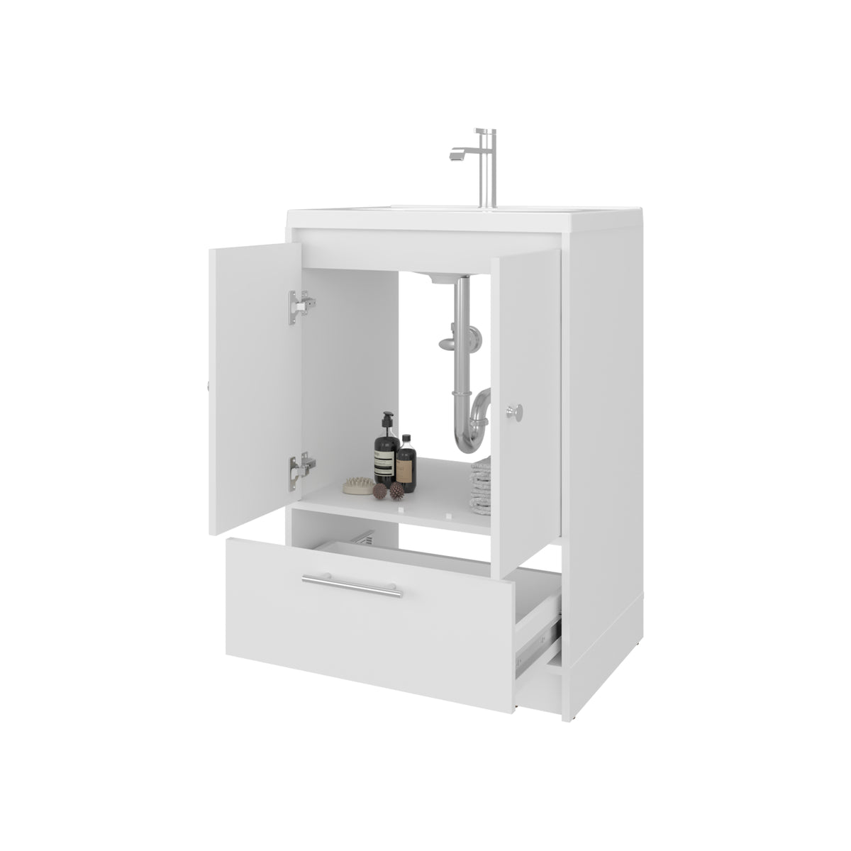 TUHOME CONCEPT Mueble de baño Madison de 60 cm con lavabo, blanco