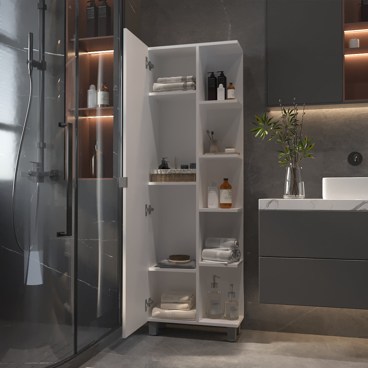 TUHOME CONCEPT Columna de baño Urano de 158 cm, blanco