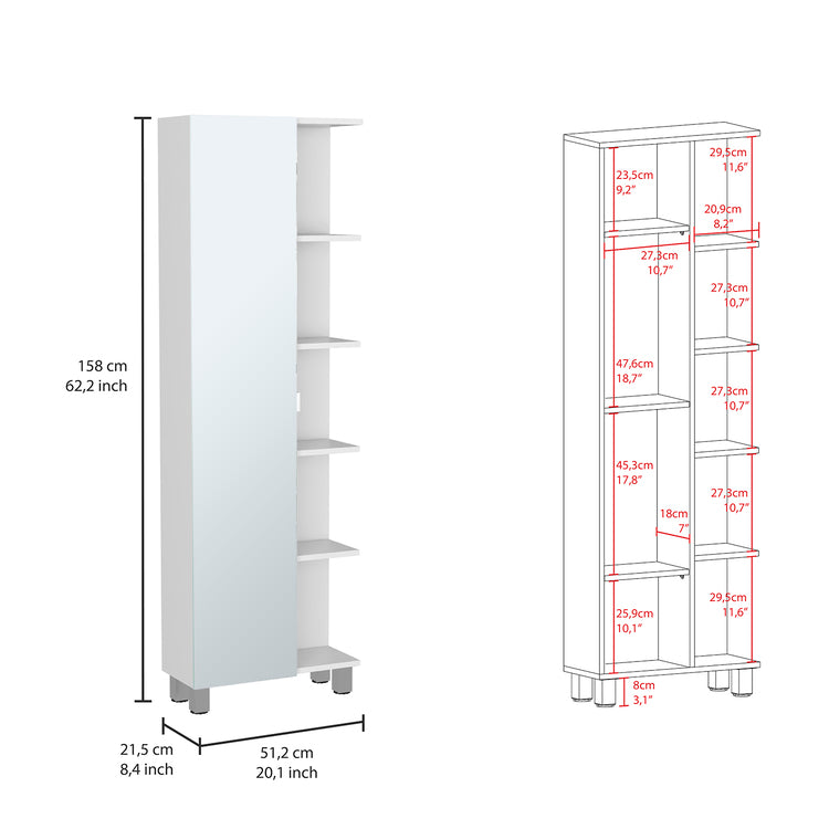TUHOME CONCEPT Columna de baño Urano de 158 cm, blanco