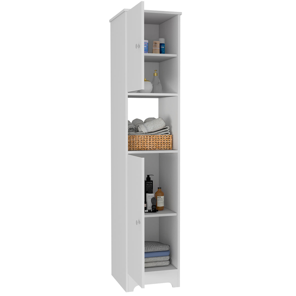 TUHOME CONCEPT Columna de baño Ibis de 172 cm con 2 puertas y 1 estante