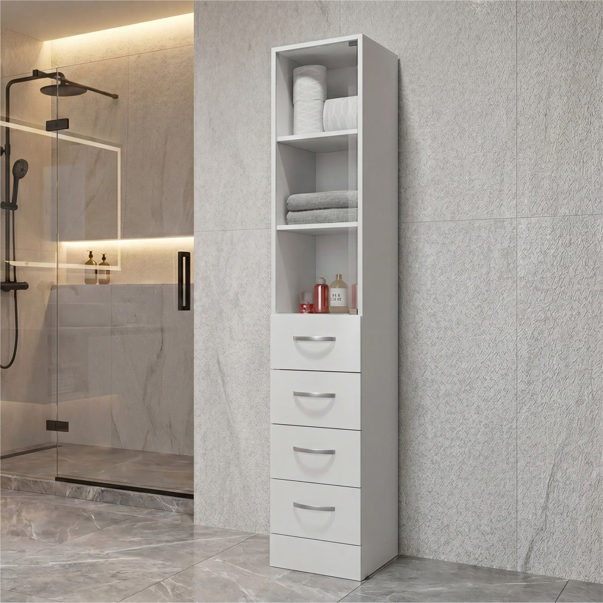 TUHOME CONCEPT Columna de baño Vanguard de 173 cm, blanco