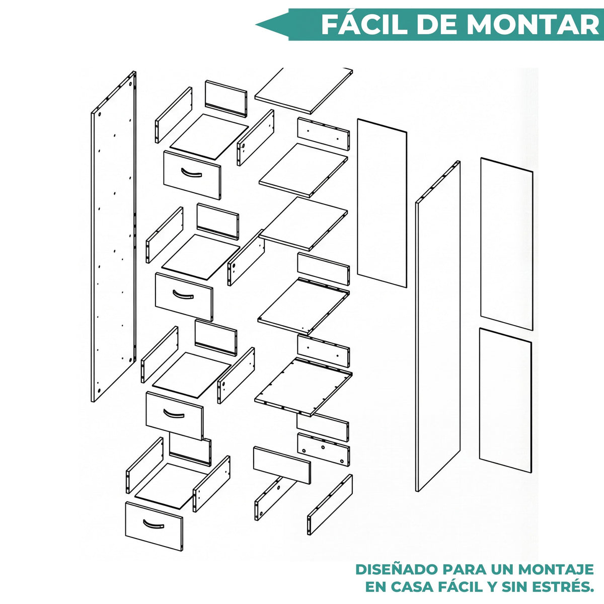 TUHOME CONCEPT Columna de baño Vanguard de 173 cm, blanco