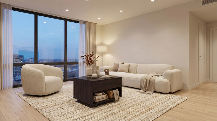 TUHOME CONCEPT Mesa de centro elevable Luanda de 55 cm con ruedas, roble oscuro