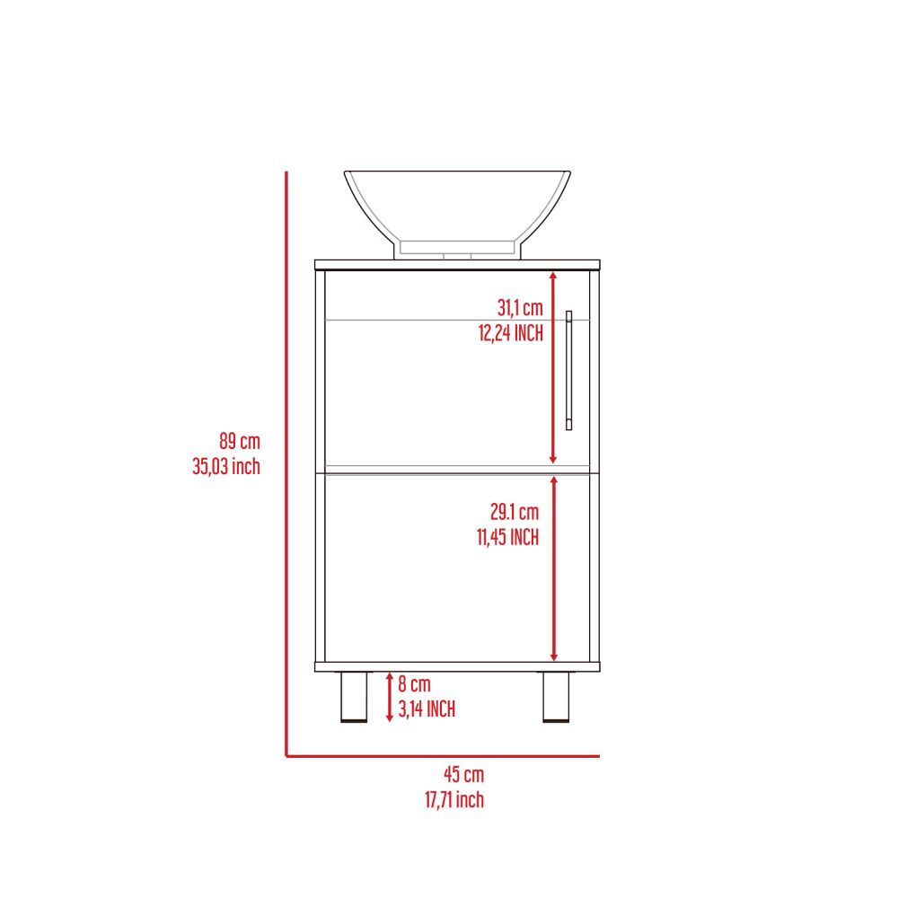 TUHOME CONCEPT Mueble de baño Gouda de 45 cm con lavabo, blanco