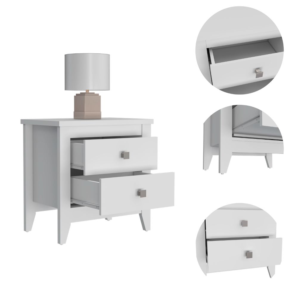 TUHOME CONCEPT Mesita de noche Amara de 60 cm, blanco