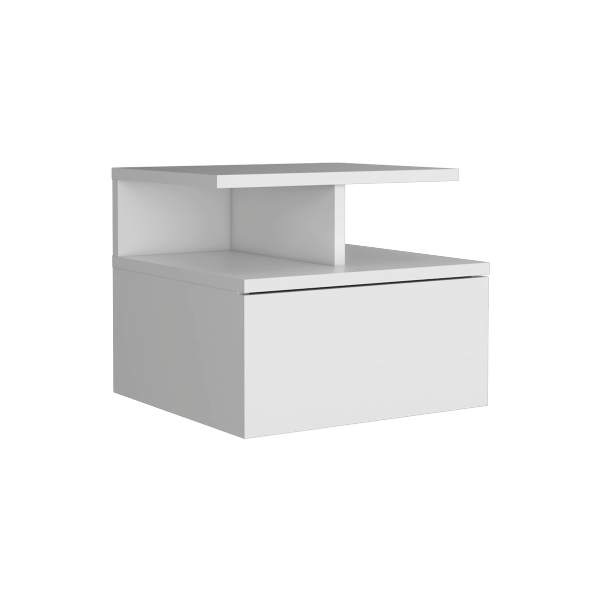 TUHOME CONCEPT Mesita de noche flotante Adele de 36 cm, blanco