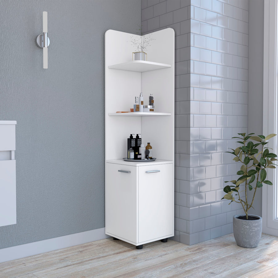 Columna de baño Malibu de 158 cm con 2 puertas, blanco