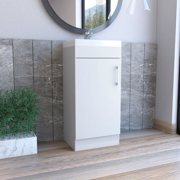 Mueble de Baño Madrid con 1 puerta y almacenamiento inferior , blanco , 83 cm X 40 cm X 33 cm