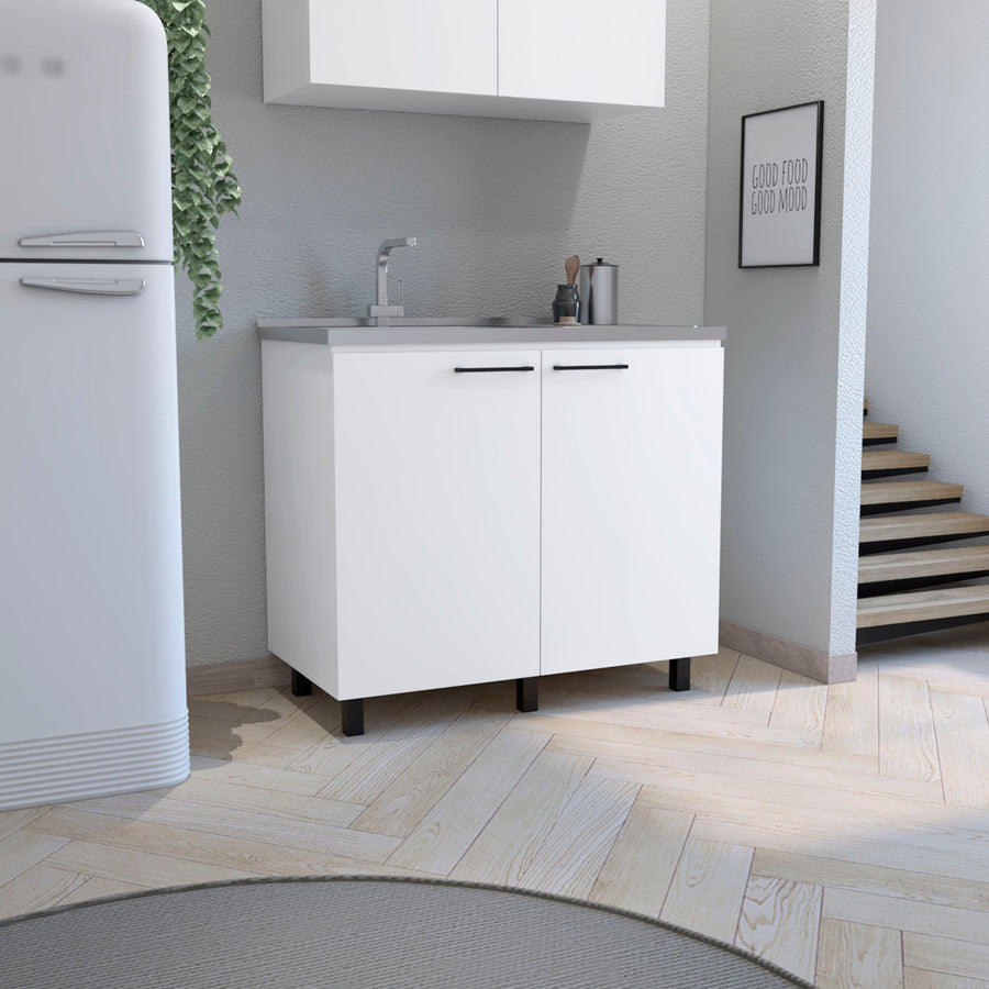Mueble de fregadero Napoles de 100 cm, blanco