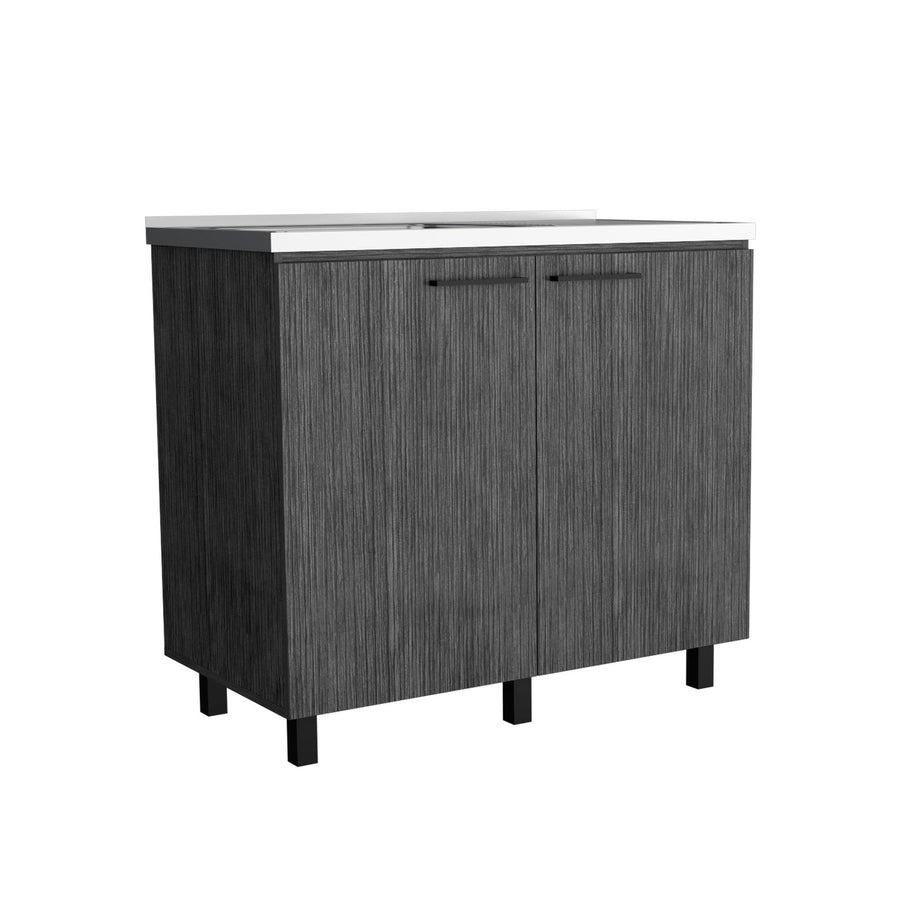 TUHOME CONCEPT Mueble de fregadero Napoles de 100 cm, roble gris