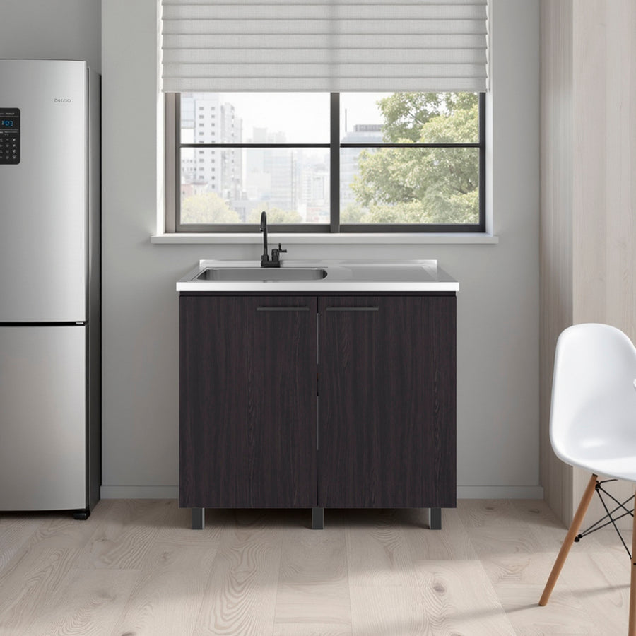Mueble de fregadero Napoles de 100 cm, wengué