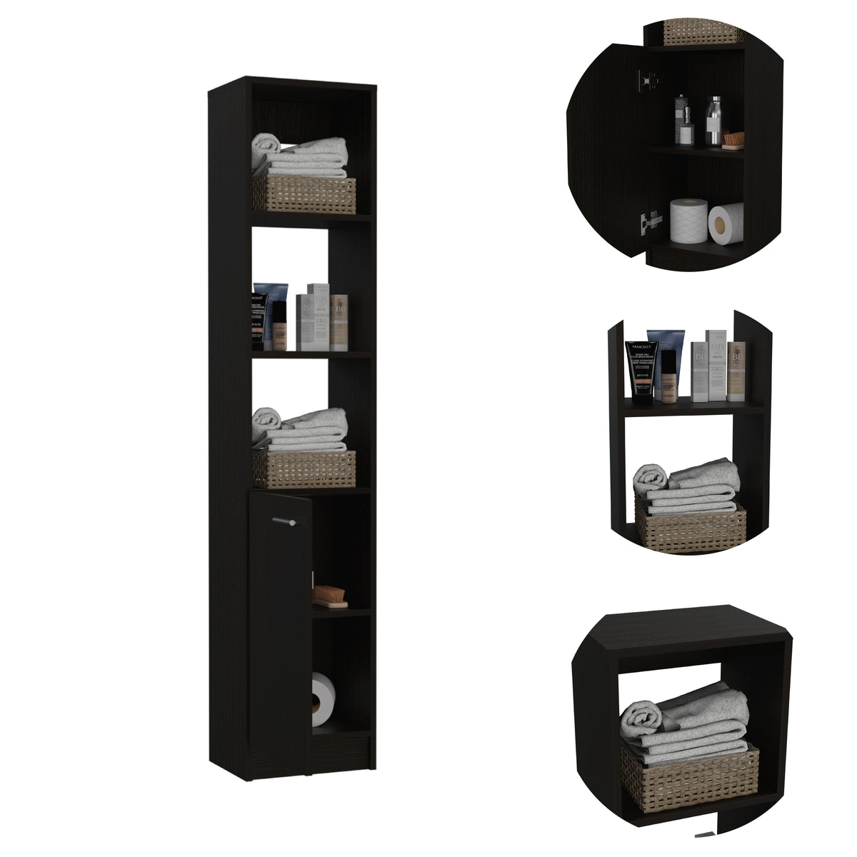 TUHOME CONCEPT Columna de baño Malaga de 162 cm, wengué