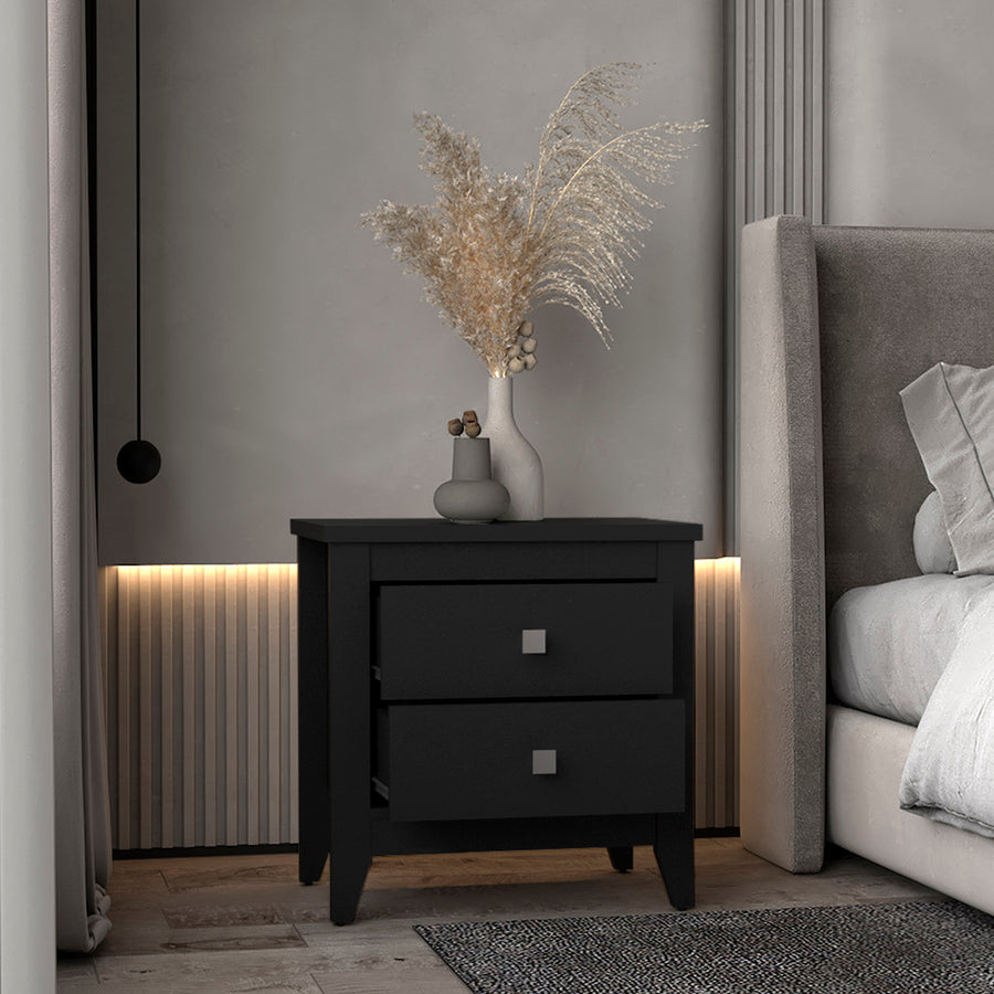 Mesita de noche Amara de 68 cm, negro
