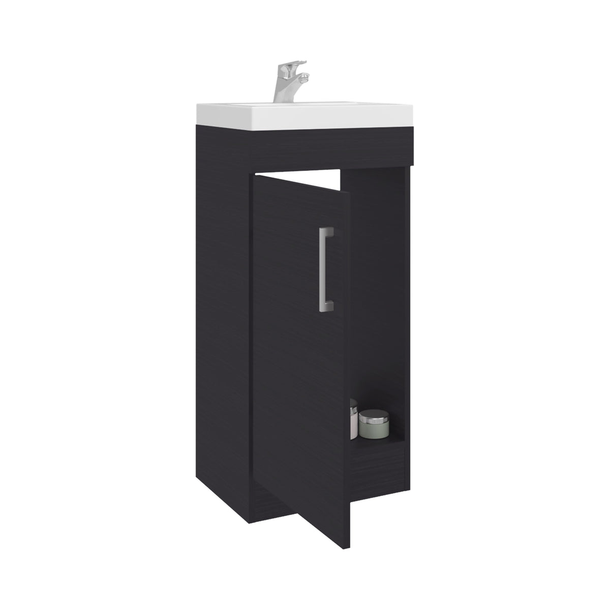 TUHOME CONCEPT Mueble de baño Madrid de 40 cm con lavabo y grifo, wengué