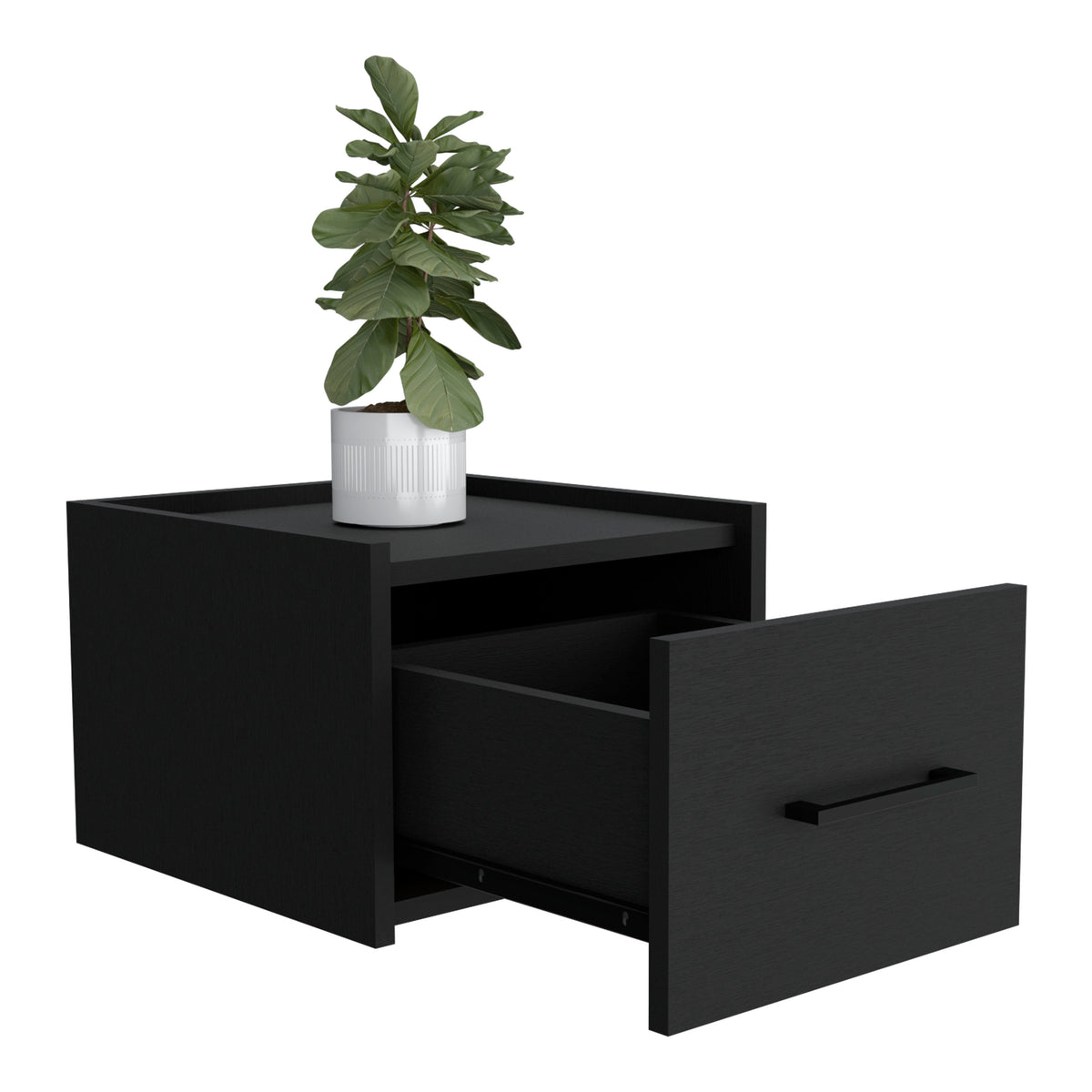 TUHOME CONCEPT Mesita de noche flotante Boa de 35 cm, wengué