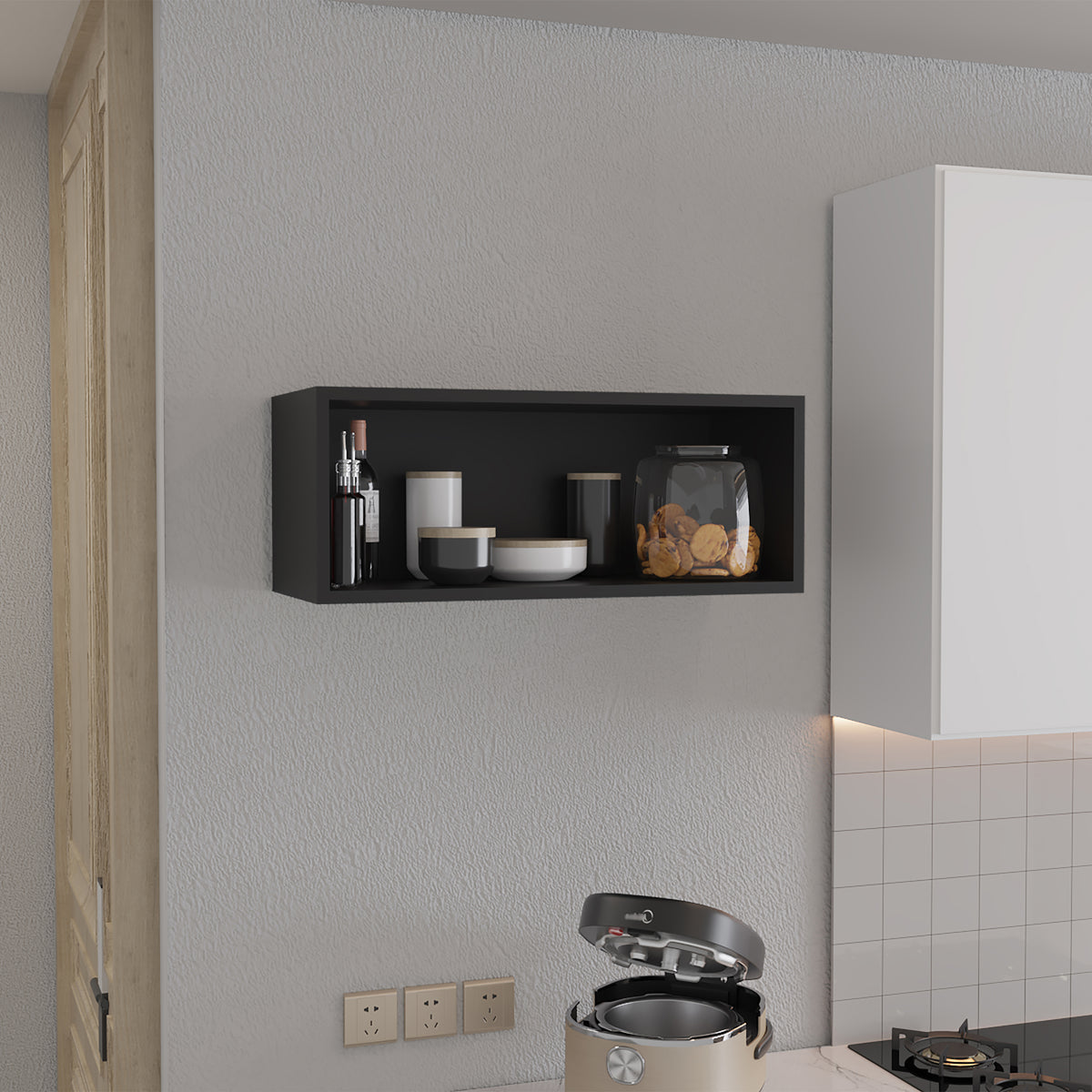 TUHOME Armario de pared Hard Rock 76 cm con hueco abierto