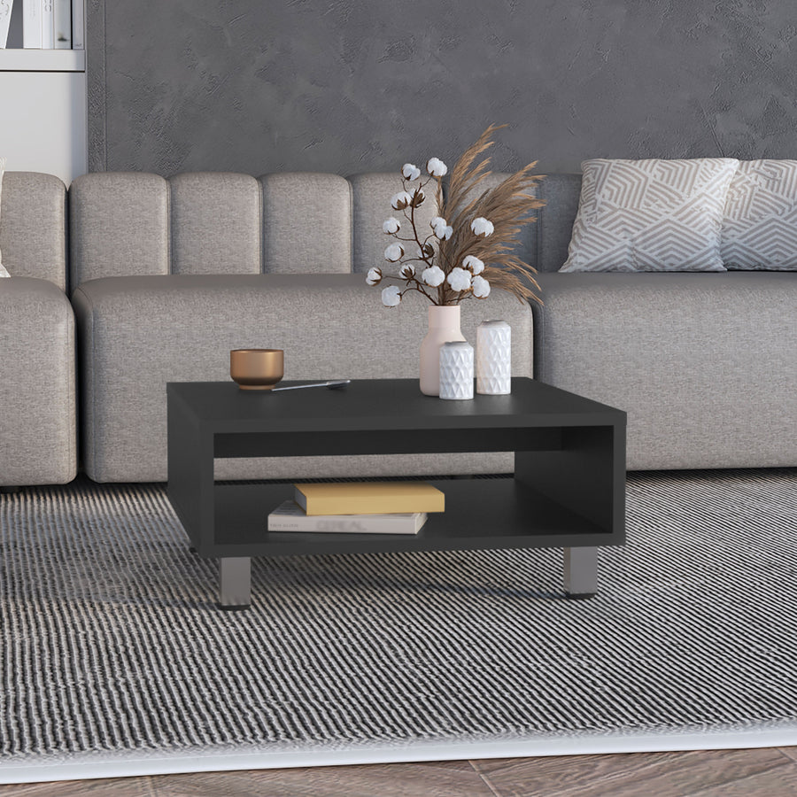 TUHOME CONCEPT Mesa de centro Eclipse de 60 cm, wengué