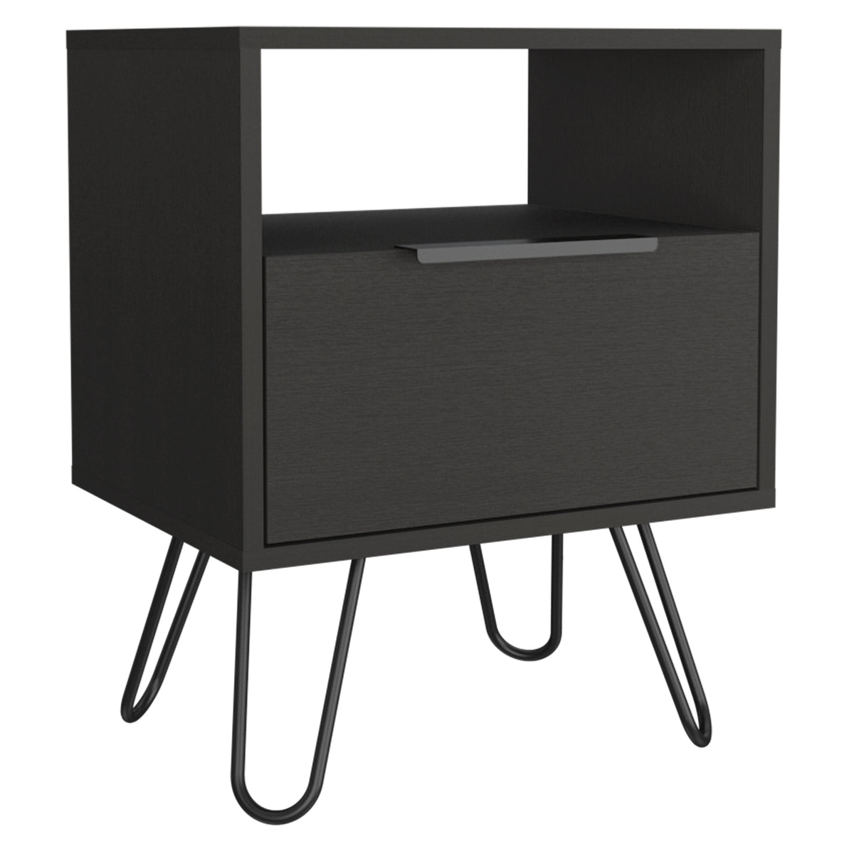 TUHOME CONCEPT Mesita de noche Augusta de 45 cm, wengué