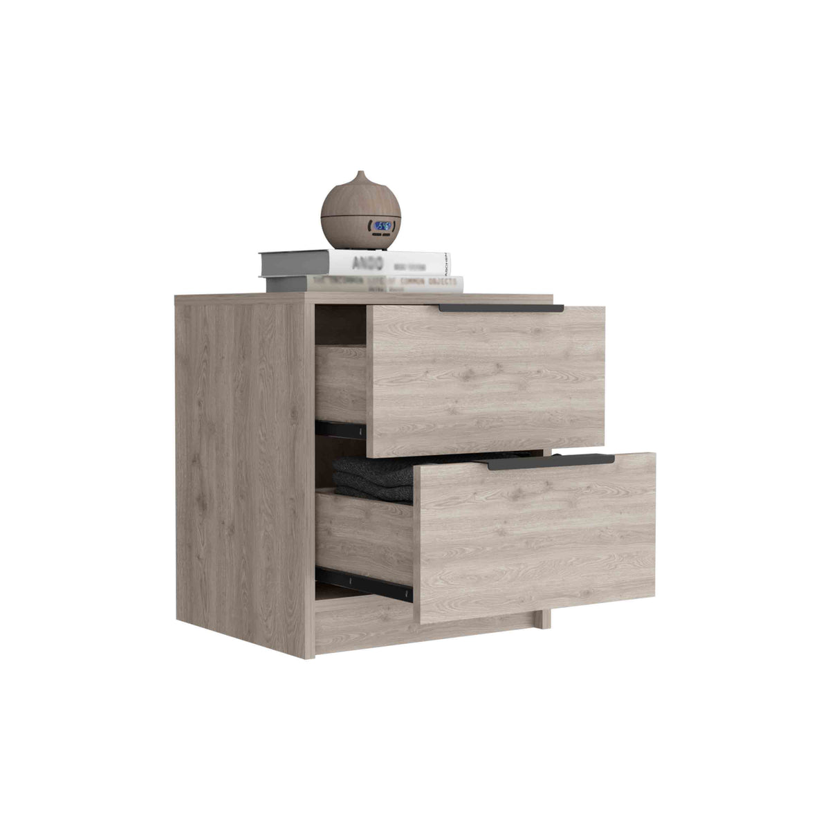 TUHOME CONCEPT Mesita de noche Kaia de 41 cm, gris ceniza