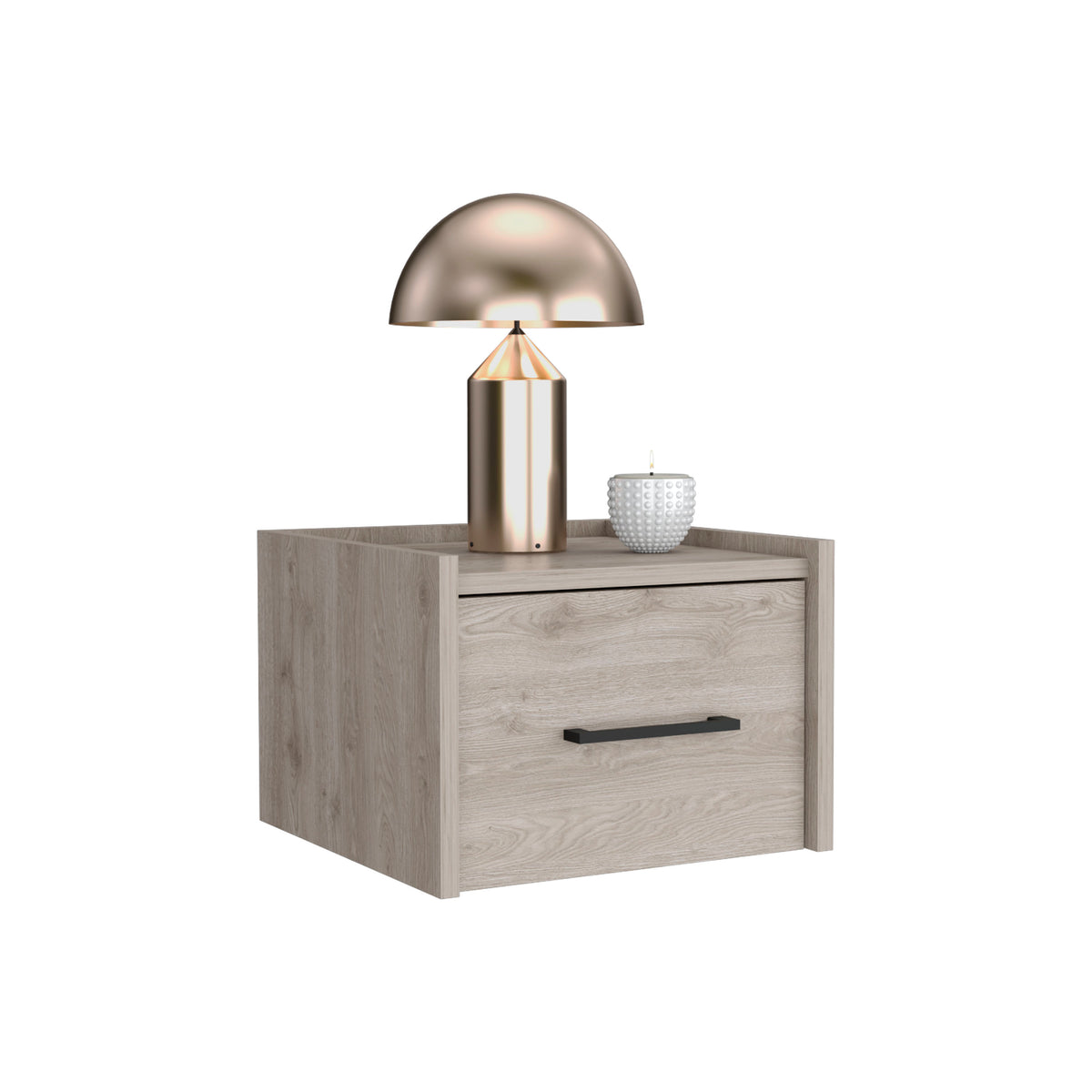 TUHOME CONCEPT Mesita de noche flotante Boa de 35 cm, gris ceniza