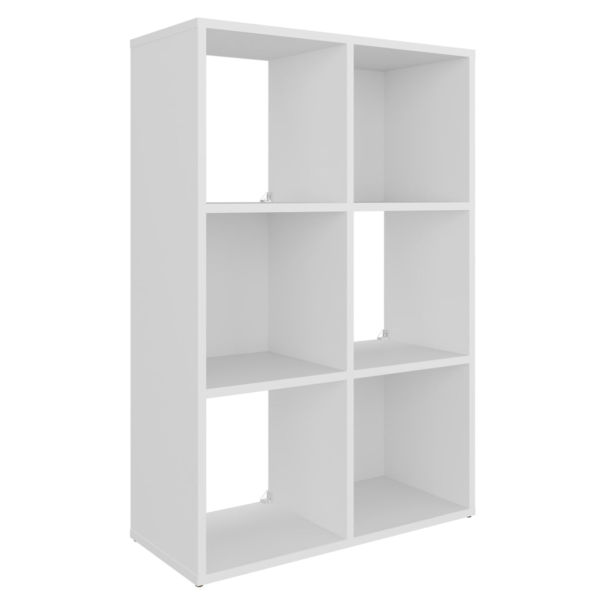 TUHOME CONCEPT Estantería organizadora Lena de 6 cubos con 3 cajas de tela, 92 cm, blanco