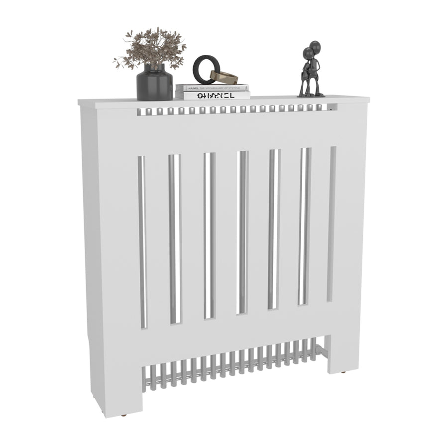 TUHOME CONCEPT Cubrerradiador Linn de 79 cm con frontal de lamas, blanco