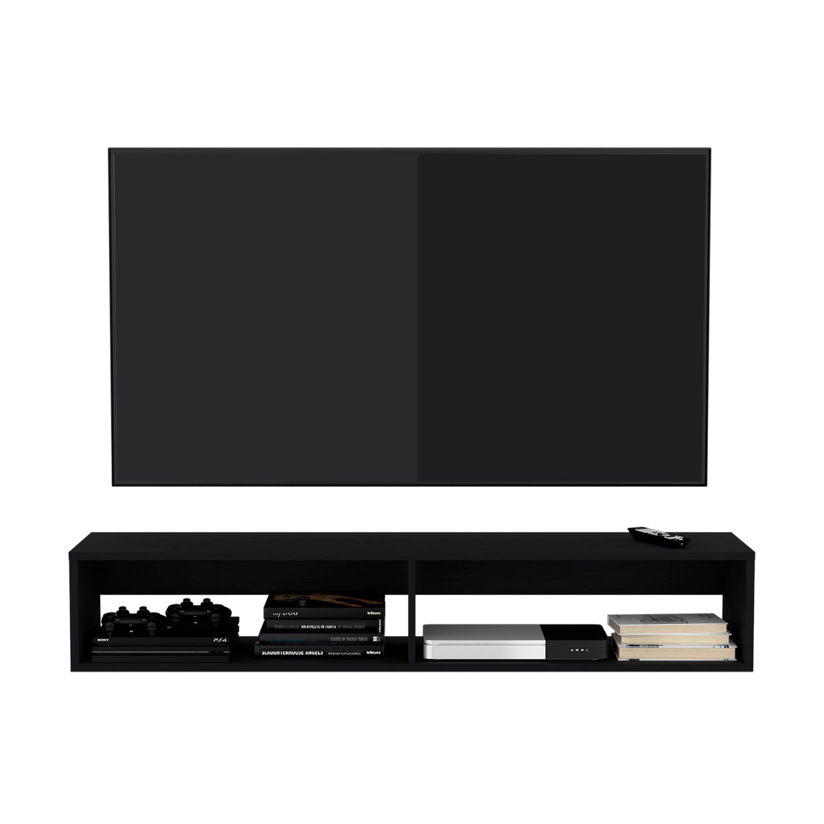 Mueble de TV flotante de 150 cm, wengué, foto 4 – TUHOME