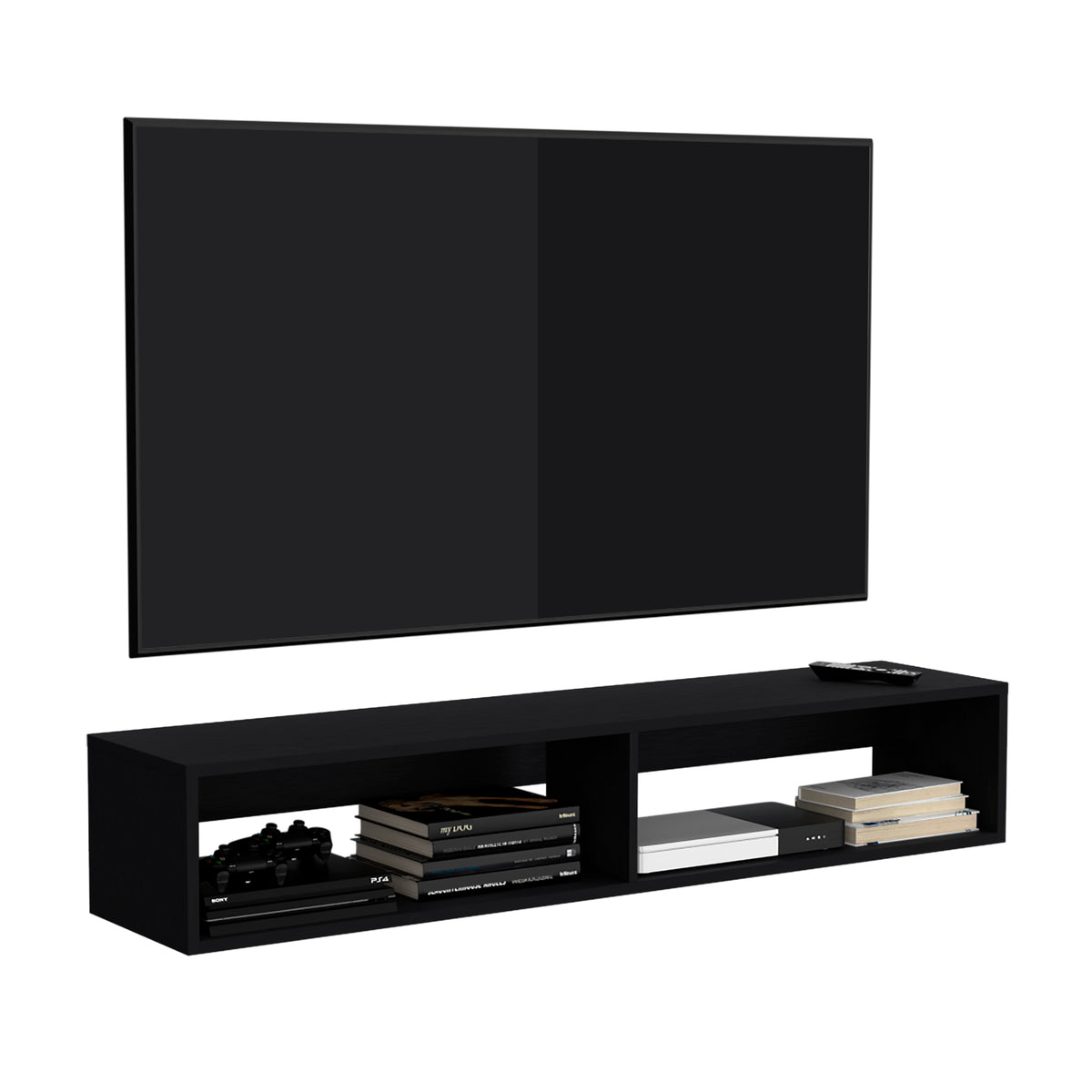 Mueble de TV flotante de 150 cm, wengué, foto 3 – TUHOME