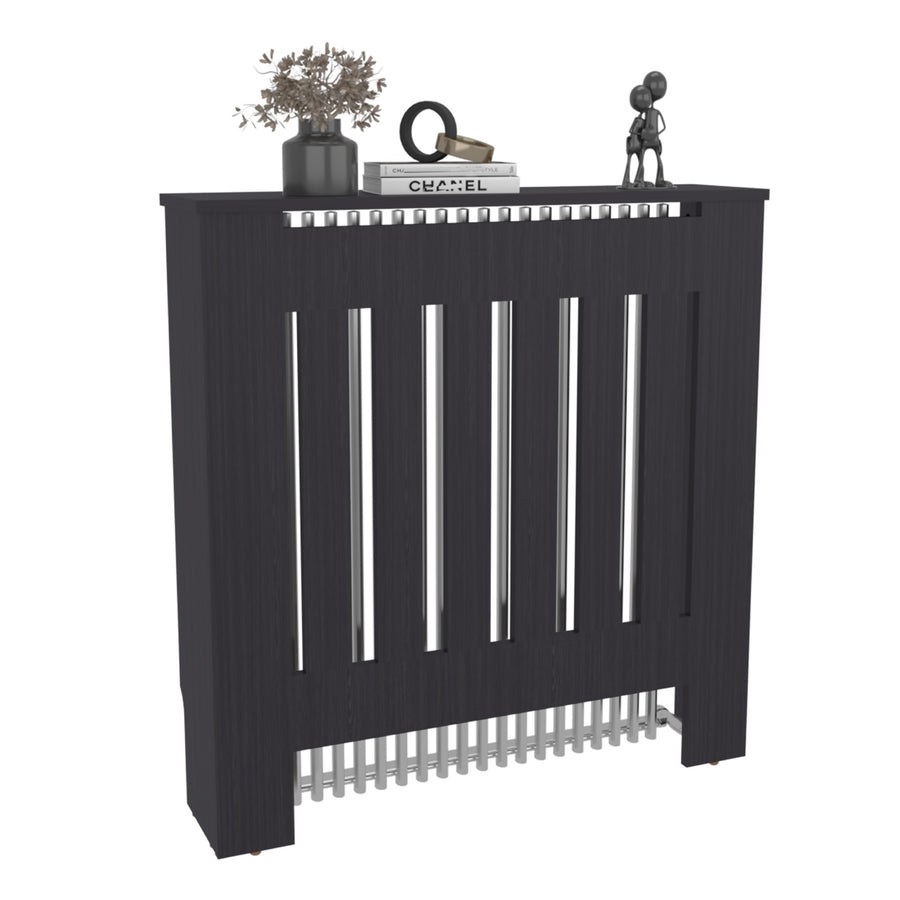 TUHOME CONCEPT Cubrerradiador Linn de 79 cm con frontal de lamas, wengué