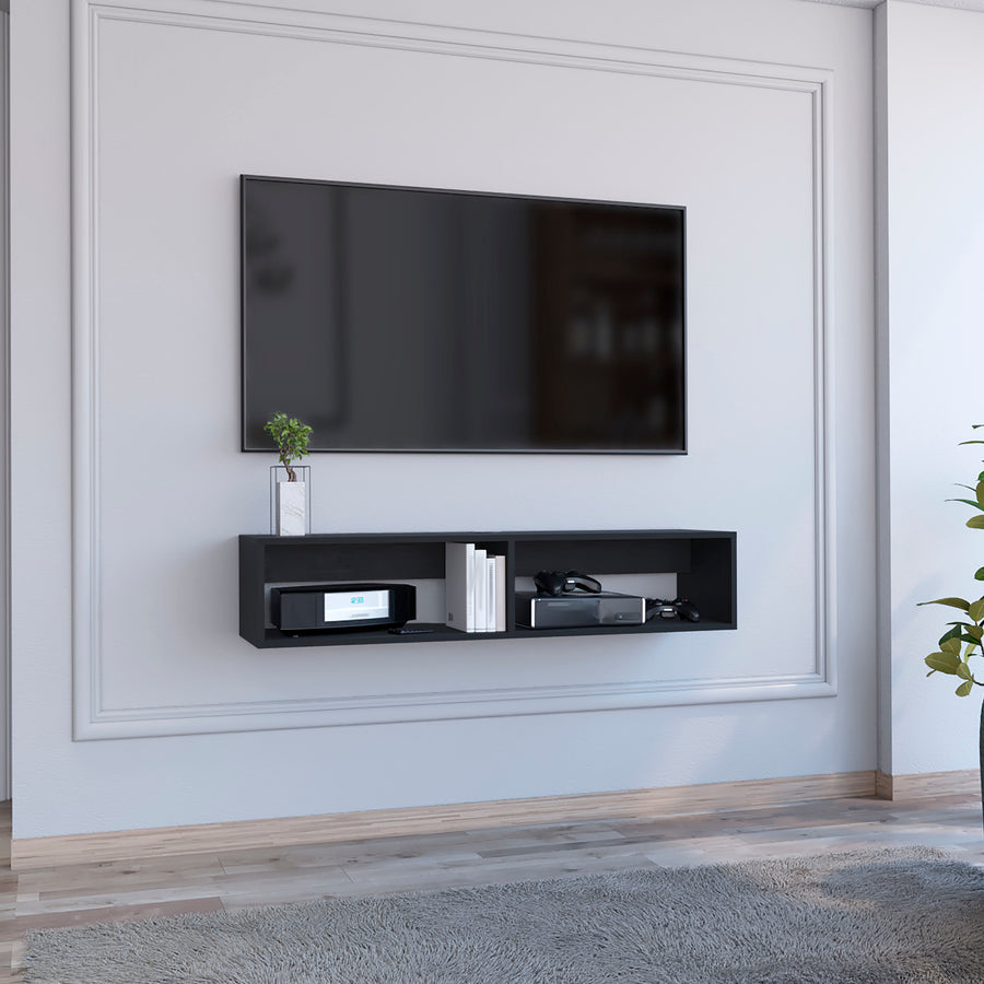 Mueble de TV flotante Rockwood de 121 cm, wengué