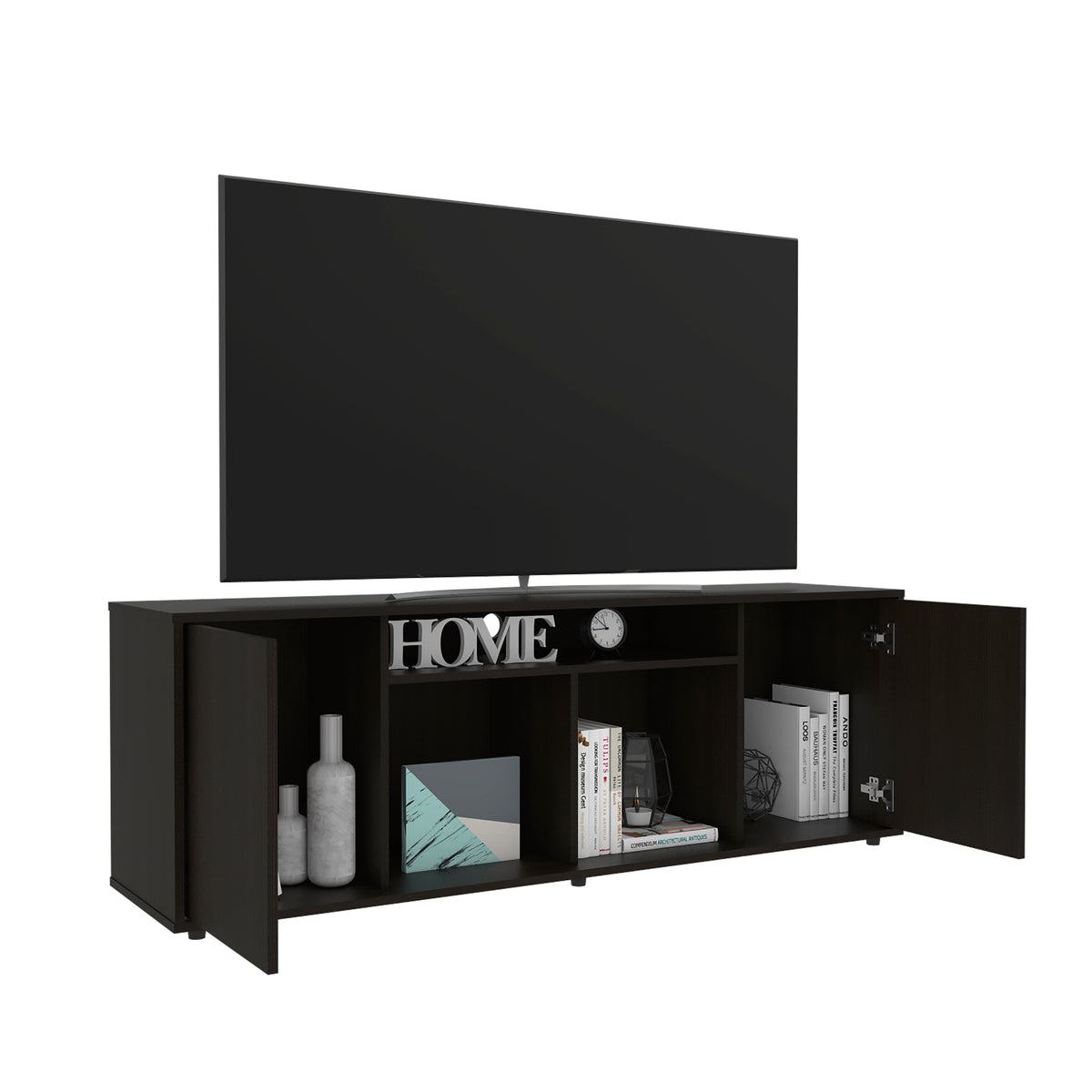 TUHOME CONCEPT Mueble de TV Prana de 150 cm con 2 puertas, wengué