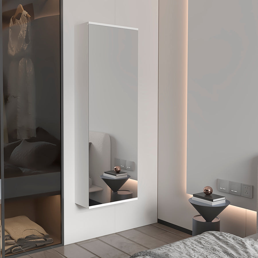 Zapatero Leto de 138 cm con espejo, blanco