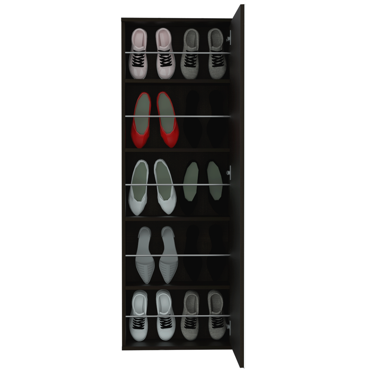 TUHOME CONCEPT Zapatero Leto de 138 cm con espejo, wengué