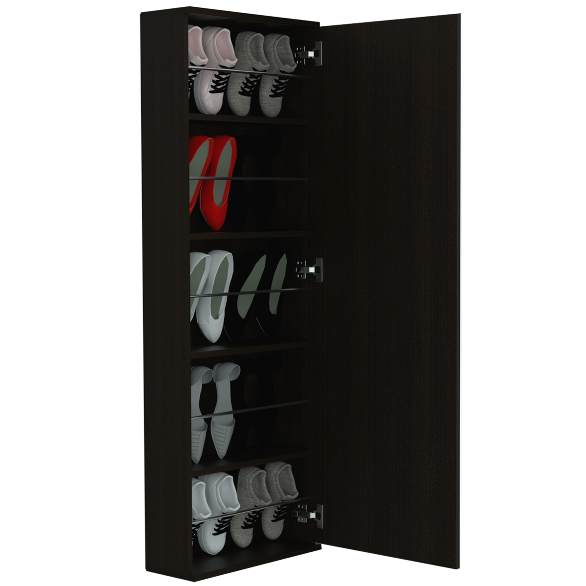 TUHOME CONCEPT Zapatero Leto de 138 cm con espejo, wengué