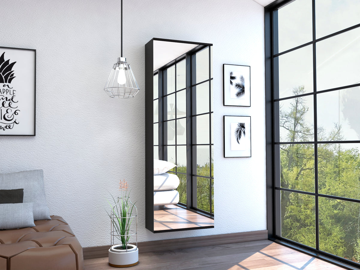 TUHOME CONCEPT Zapatero Leto de 138 cm con espejo, wengué
