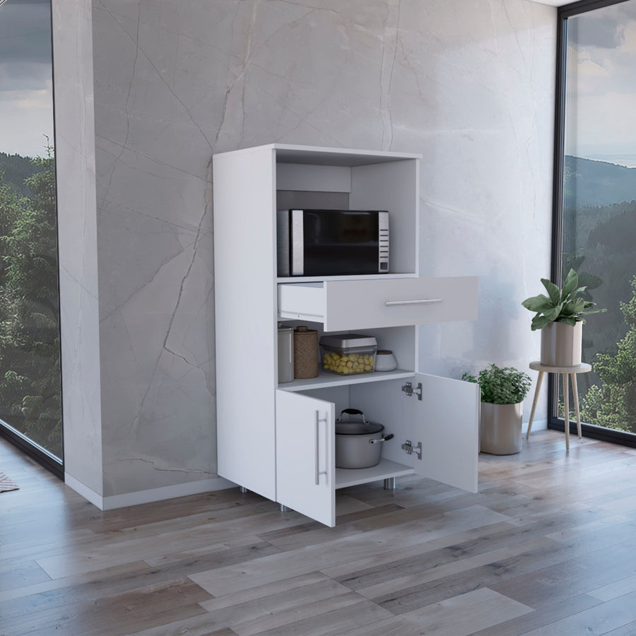 TUHOME CONCEPT Mueble para microondas Worland de 122 cm, blanco