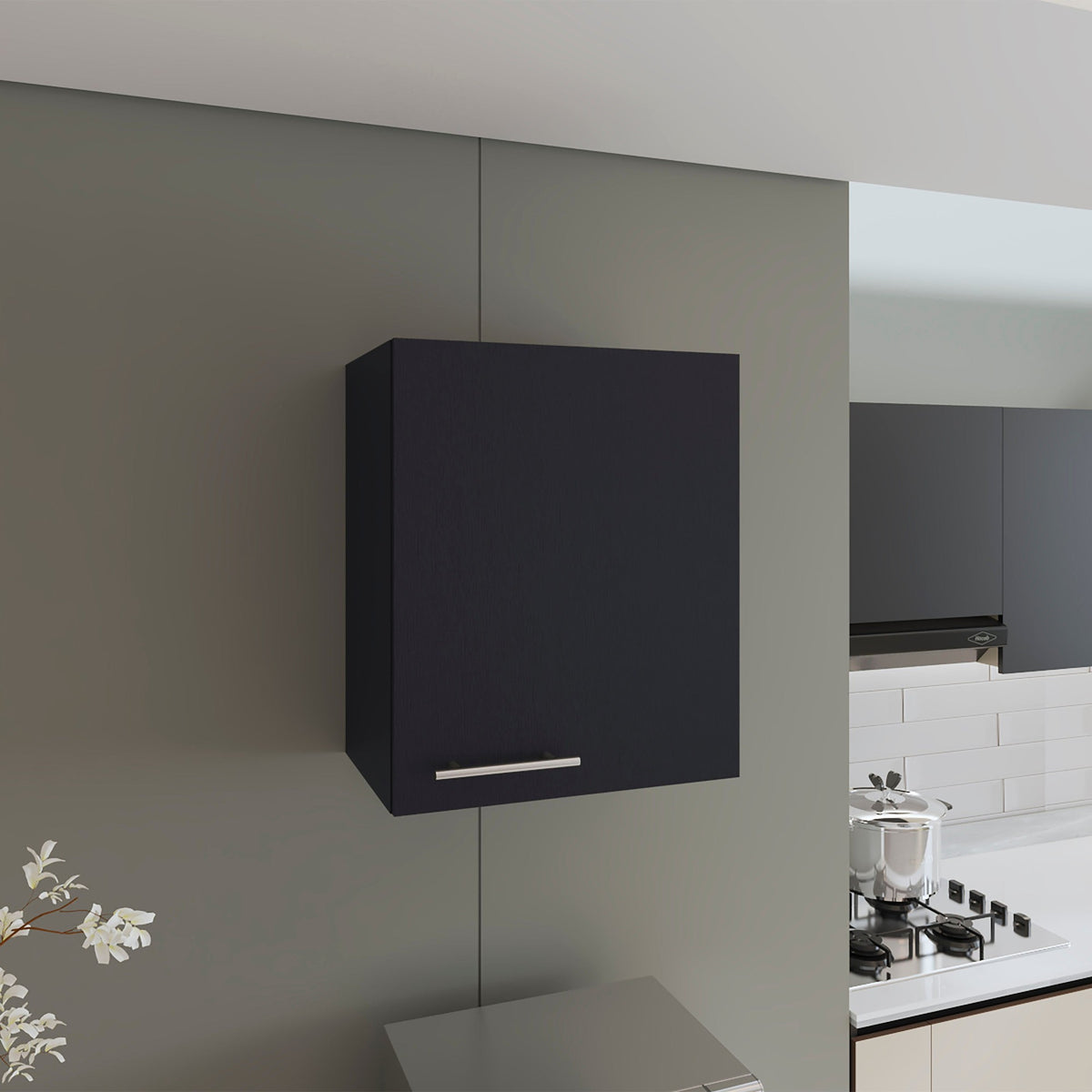 TUHOME CONCEPT Mueble alto de cocina Manchester 50 cm, 1 puerta, wengué
