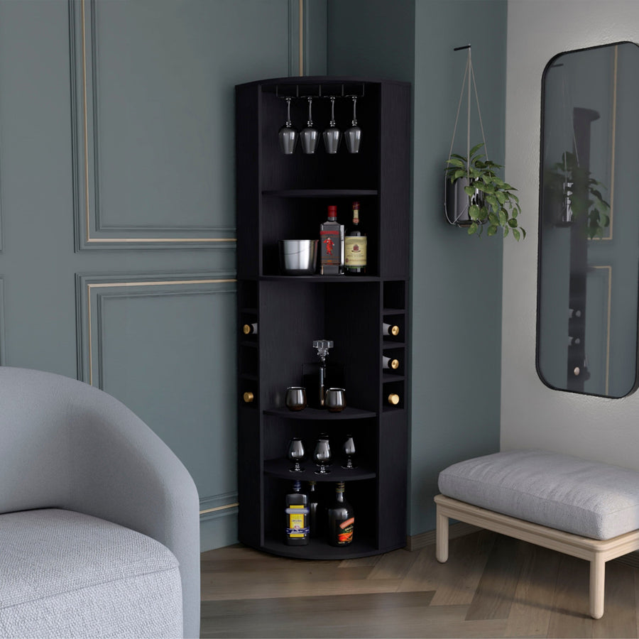 TUHOME CONCEPT Mueble bar esquinero Oban de 180 cm, wengué