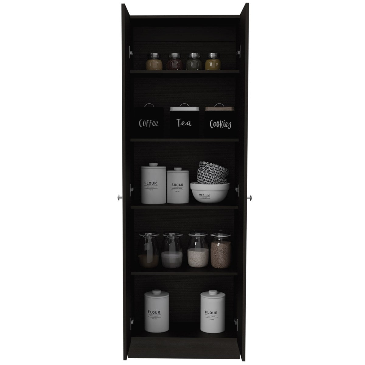Conjunto de cocina: armario multiusos de 181 cm + isla de cocina Cala de 103 cm, wengué