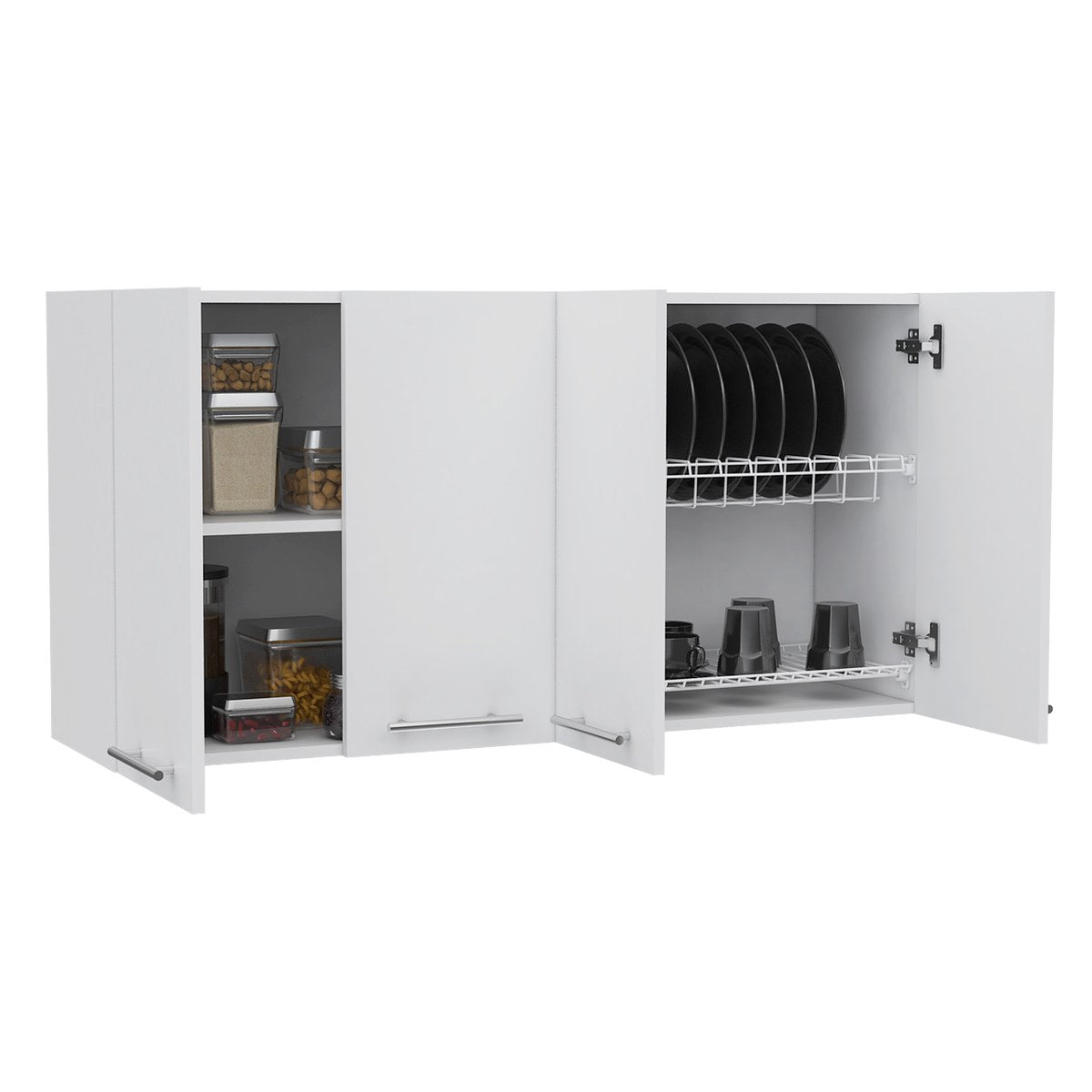 Conjunto de cocina: mueble de fregadero Napoles de 100 cm + mueble alto de pared de 120 cm, blanco
