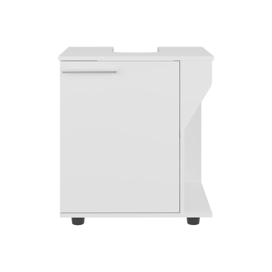 TUHOME CONCEPT Mueble bajo lavabo Phillips de 56 cm con puerta y hueco lateral, blanco