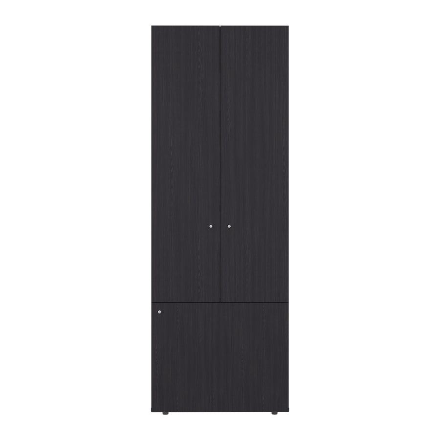 Armario ropero Home de 170 cm con 3 puertas, negro